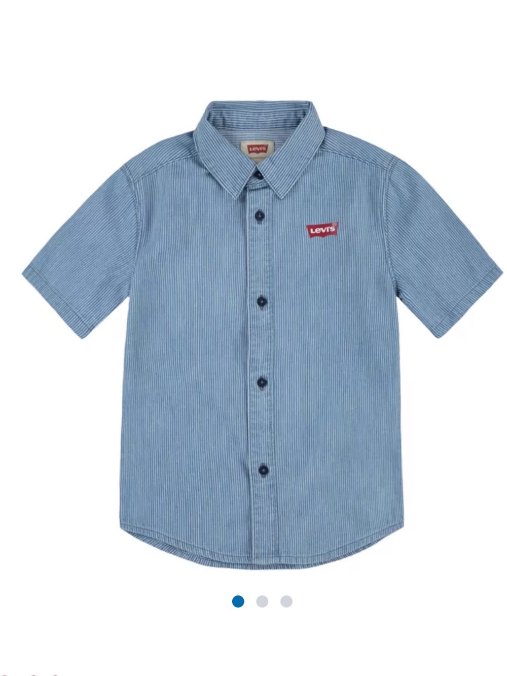 Levi's Boys' Blue Striped Short-Sleeve Button-Down Shirt